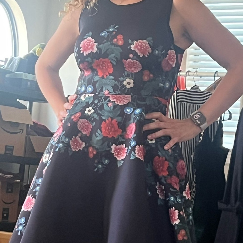 Floral Black Dress